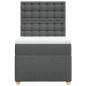 vidaXL Boxspringbett mit Matratze Dunkelgrau 100x200 cm Stoff vidaXL Boxspringbett mit Matratze Dunkelgrau 100x200 cm Stoff