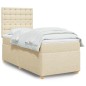 vidaXL Boxspringbett mit Matratze Creme 100x200 cm Stoff vidaXL Boxspringbett mit Matratze Creme 100x200 cm Stoff