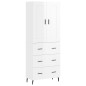 Highboard Hochglanz-Weiß 69,5x34x180 cm Holzwerkstoff Highboard Hochglanz-Weiß 69,5x34x180 cm Holzwerkstoff