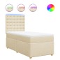 vidaXL Boxspringbett mit Matratze Creme 100x200 cm Stoff vidaXL Boxspringbett mit Matratze Creme 100x200 cm Stoff