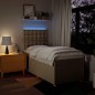 vidaXL Boxspringbett mit Matratze Creme 100x200 cm Stoff vidaXL Boxspringbett mit Matratze Creme 100x200 cm Stoff
