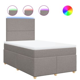 vidaXL Boxspringbett mit Matratze Taupe 120x200 cm Stoff