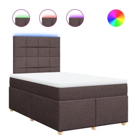 vidaXL Boxspringbett mit Matratze Dunkelbraun 120x200 cm Stoff