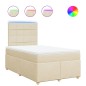 vidaXL Boxspringbett mit Matratze Creme 120x200 cm Stoff vidaXL Boxspringbett mit Matratze Creme 120x200 cm Stoff