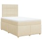 vidaXL Boxspringbett mit Matratze Creme 120x200 cm Stoff vidaXL Boxspringbett mit Matratze Creme 120x200 cm Stoff