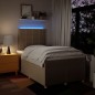 vidaXL Boxspringbett mit Matratze Creme 120x200 cm Stoff vidaXL Boxspringbett mit Matratze Creme 120x200 cm Stoff