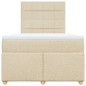 vidaXL Boxspringbett mit Matratze Creme 120x200 cm Stoff vidaXL Boxspringbett mit Matratze Creme 120x200 cm Stoff
