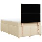 vidaXL Boxspringbett mit Matratze Creme 120x200 cm Stoff vidaXL Boxspringbett mit Matratze Creme 120x200 cm Stoff