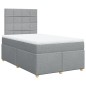 vidaXL Boxspringbett mit Matratze Hellgrau 120x200 cm Stoff vidaXL Boxspringbett mit Matratze Hellgrau 120x200 cm Stoff