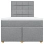 vidaXL Boxspringbett mit Matratze Hellgrau 120x200 cm Stoff vidaXL Boxspringbett mit Matratze Hellgrau 120x200 cm Stoff