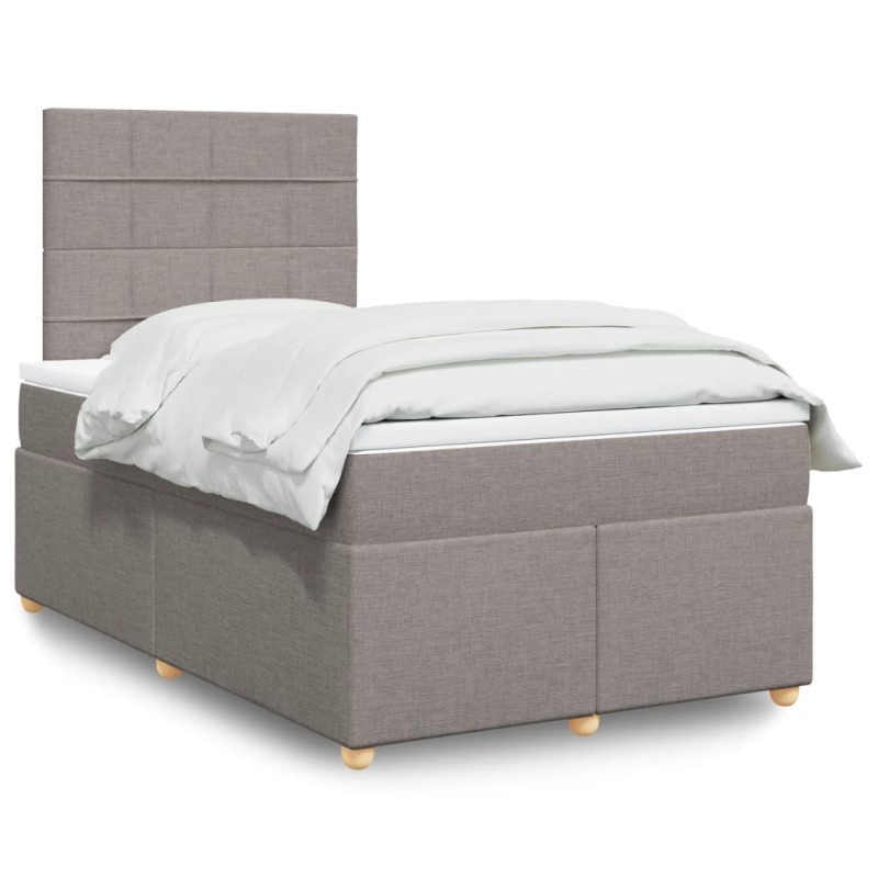 vidaXL Boxspringbett mit Matratze Taupe 120x200 cm Stoff vidaXL Boxspringbett mit Matratze Taupe 120x200 cm Stoff