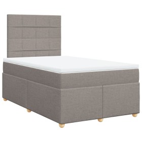 vidaXL Boxspringbett mit Matratze Taupe 120x200 cm Stoff