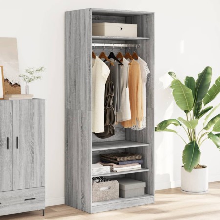 vidaXL Kleiderschrank Grau Sonoma 80x50x200 cm Holzwerkstoff