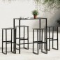 vidaXL 5-tlg. Gartenbar-Set Schwarz Pulverbeschichteter Stahl vidaXL 5-tlg. Gartenbar-Set Schwarz Pulverbeschichteter Stahl