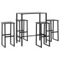 vidaXL 5-tlg. Gartenbar-Set Schwarz Pulverbeschichteter Stahl vidaXL 5-tlg. Gartenbar-Set Schwarz Pulverbeschichteter Stahl