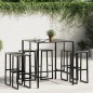 vidaXL 7-tlg. Gartenbar-Set Schwarz Pulverbeschichteter Stahl vidaXL 7-tlg. Gartenbar-Set Schwarz Pulverbeschichteter Stahl