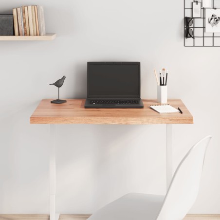 Tischplatte Hellbraun 80x40x4 cm Massivholz Eiche Behandelt