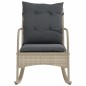 vidaXL Garten-Schaukelstuhl mit Kissen Hellgrau Poly Rattan vidaXL Garten-Schaukelstuhl mit Kissen Hellgrau Poly Rattan