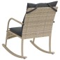 vidaXL Garten-Schaukelstuhl mit Kissen Hellgrau Poly Rattan vidaXL Garten-Schaukelstuhl mit Kissen Hellgrau Poly Rattan