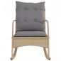 vidaXL Garten-Schaukelstuhl mit Kissen Beige Poly Rattan vidaXL Garten-Schaukelstuhl mit Kissen Beige Poly Rattan