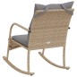 vidaXL Garten-Schaukelstuhl mit Kissen Beige Poly Rattan vidaXL Garten-Schaukelstuhl mit Kissen Beige Poly Rattan