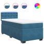 vidaXL Boxspringbett mit Matratze Blau 90x200 cm Samt vidaXL Boxspringbett mit Matratze Blau 90x200 cm Samt