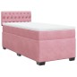 vidaXL Boxspringbett mit Matratze Rosa 90x200 cm Samt vidaXL Boxspringbett mit Matratze Rosa 90x200 cm Samt