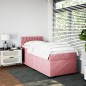 vidaXL Boxspringbett mit Matratze Rosa 90x200 cm Samt vidaXL Boxspringbett mit Matratze Rosa 90x200 cm Samt