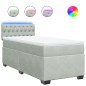 vidaXL Boxspringbett mit Matratze Hellgrau 90x200 cm Samt vidaXL Boxspringbett mit Matratze Hellgrau 90x200 cm Samt