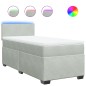 vidaXL Boxspringbett mit Matratze Hellgrau 100x200 cm Samt vidaXL Boxspringbett mit Matratze Hellgrau 100x200 cm Samt