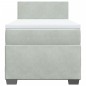 vidaXL Boxspringbett mit Matratze Hellgrau 100x200 cm Samt vidaXL Boxspringbett mit Matratze Hellgrau 100x200 cm Samt