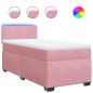 vidaXL Boxspringbett mit Matratze Rosa 90x200 cm Samt vidaXL Boxspringbett mit Matratze Rosa 90x200 cm Samt
