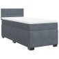 vidaXL Boxspringbett mit Matratze Dunkelgrau 90x200 cm Samt vidaXL Boxspringbett mit Matratze Dunkelgrau 90x200 cm Samt