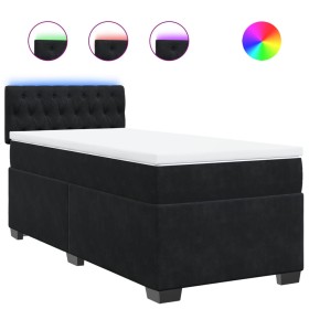 vidaXL Boxspringbett mit Matratze Schwarz 100x200 cm Samt