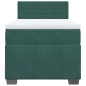 vidaXL Boxspringbett mit Matratze Dunkelgrün 100x200 cm Samt vidaXL Boxspringbett mit Matratze Dunkelgrün 100x200 cm Samt
