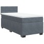 vidaXL Boxspringbett mit Matratze Dunkelgrau 100x200 cm Samt vidaXL Boxspringbett mit Matratze Dunkelgrau 100x200 cm Samt