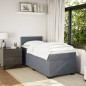 vidaXL Boxspringbett mit Matratze Dunkelgrau 100x200 cm Samt vidaXL Boxspringbett mit Matratze Dunkelgrau 100x200 cm Samt