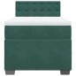 vidaXL Boxspringbett mit Matratze Dunkelgrün 100x200 cm Samt vidaXL Boxspringbett mit Matratze Dunkelgrün 100x200 cm Samt
