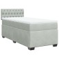 vidaXL Boxspringbett mit Matratze Hellgrau 100x200 cm Samt vidaXL Boxspringbett mit Matratze Hellgrau 100x200 cm Samt