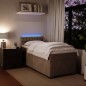 vidaXL Boxspringbett mit Matratze Hellgrau 100x200 cm Samt vidaXL Boxspringbett mit Matratze Hellgrau 100x200 cm Samt