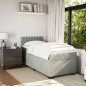 vidaXL Boxspringbett mit Matratze Hellgrau 100x200 cm Samt vidaXL Boxspringbett mit Matratze Hellgrau 100x200 cm Samt