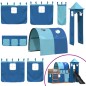 vidaXL Etagenbett mit Rutsche und Gardinen Blau 90x200 cm vidaXL Etagenbett mit Rutsche und Gardinen Blau 90x200 cm