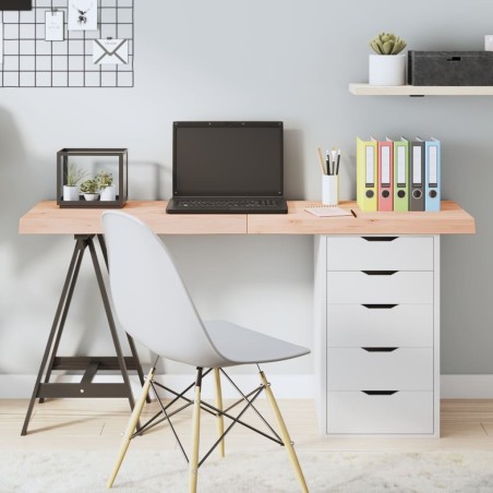 Tischplatte 140x50x6 cm Massivholz Eiche Unbehandelt