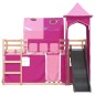 vidaXL Etagenbett mit Rutsche und Gardinen Rosa 90x200 cm vidaXL Etagenbett mit Rutsche und Gardinen Rosa 90x200 cm