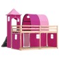 vidaXL Etagenbett mit Rutsche und Gardinen Rosa 90x200 cm vidaXL Etagenbett mit Rutsche und Gardinen Rosa 90x200 cm
