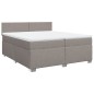 vidaXL Boxspringbett mit Matratze Taupe 200x200 cm Stoff vidaXL Boxspringbett mit Matratze Taupe 200x200 cm Stoff