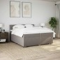 vidaXL Boxspringbett mit Matratze Taupe 200x200 cm Stoff vidaXL Boxspringbett mit Matratze Taupe 200x200 cm Stoff