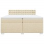 vidaXL Boxspringbett mit Matratze Creme 200x200 cm Stoff vidaXL Boxspringbett mit Matratze Creme 200x200 cm Stoff
