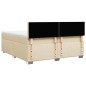 vidaXL Boxspringbett mit Matratze Creme 200x200 cm Stoff vidaXL Boxspringbett mit Matratze Creme 200x200 cm Stoff