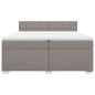 vidaXL Boxspringbett mit Matratze Taupe 200x200 cm Stoff vidaXL Boxspringbett mit Matratze Taupe 200x200 cm Stoff